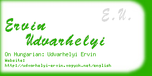 ervin udvarhelyi business card